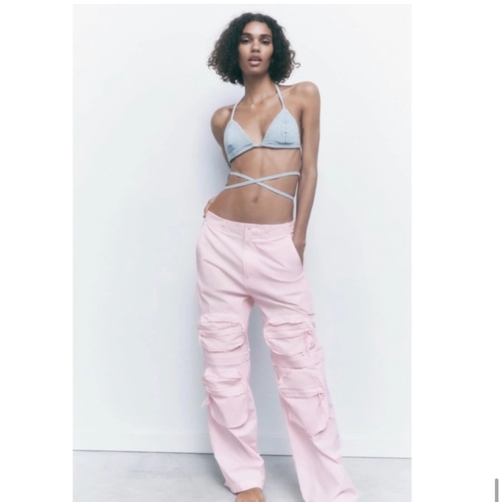 Zara Convertible Cargo Pants (Pink) (NWOT)